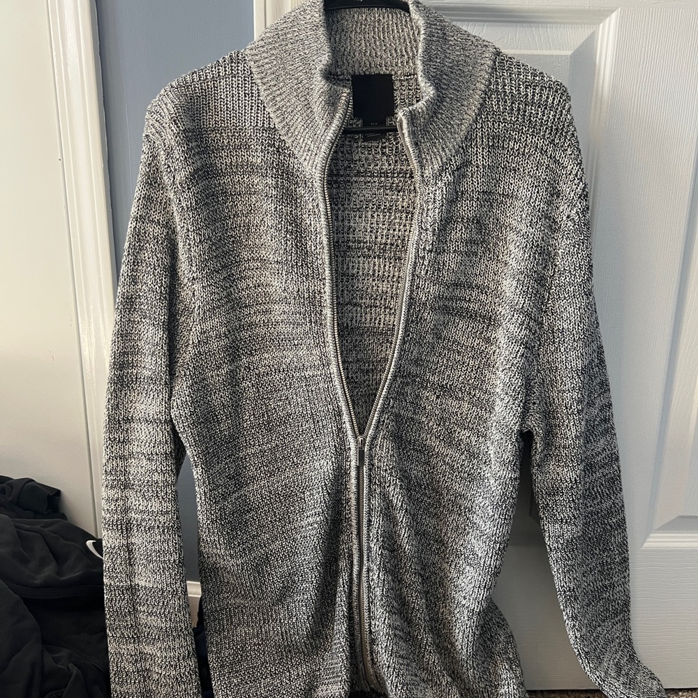 H&M Men's Zip Up Sweater - Gray